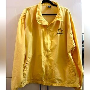 Lands End Lightweight Rain  Jacket Womens Size L 42-44  Yellow Coat Unisex